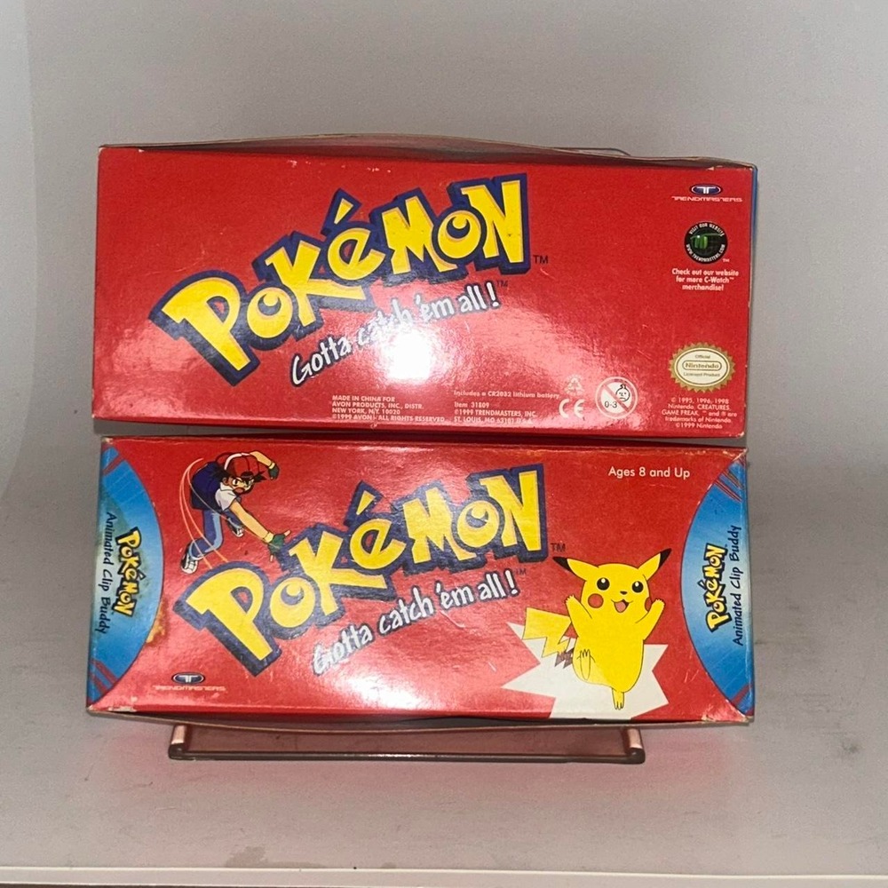 Vintage Original 1999 Pokemon Pikachu Keychain Watch Open Box Untested